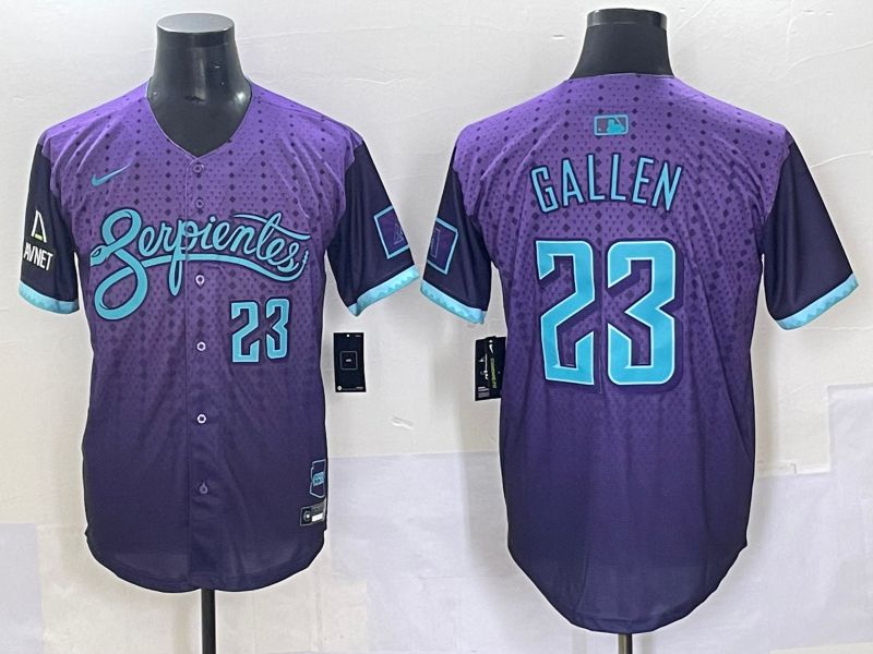 Men 2025 Arizona Diamondback #23 Gallen Purple Joint Name Nike MLB Jersey style 7